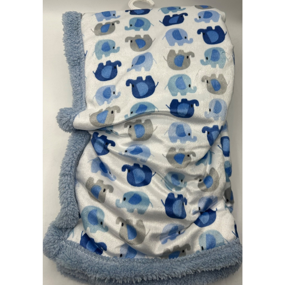 Elements Of Style Baby Elephant Blanket Head Support Set Plush Sherpa Boy NWT - Picture 3 of 3